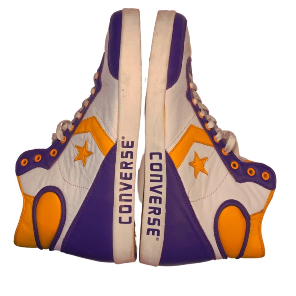 Men’s Converse High Top Leather Purple and Gold